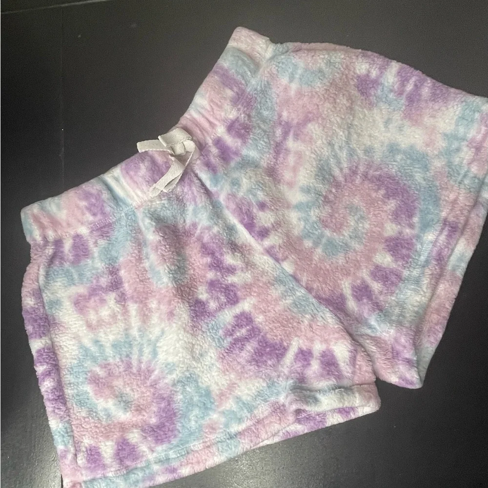 BCBG Girls 3 piece Cozy Tie-Dye and Gray Bottoms Loungewear pajama set 10/12